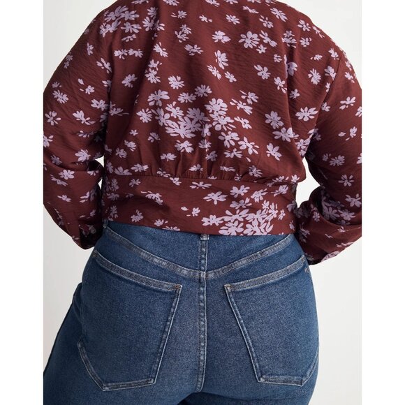 Madewell Womens Plus V-Neck Button-Front Shirt Floral Long Sleeve XXL - Picture 2 of 14
